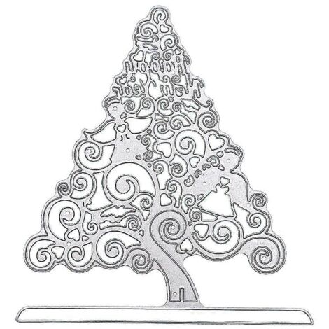 Matrices de découpe en métal pour sapin de Noël, pochoir, scrapbooking, cartes en papier, moule, gaufrage, décoration artisanale (1/5)