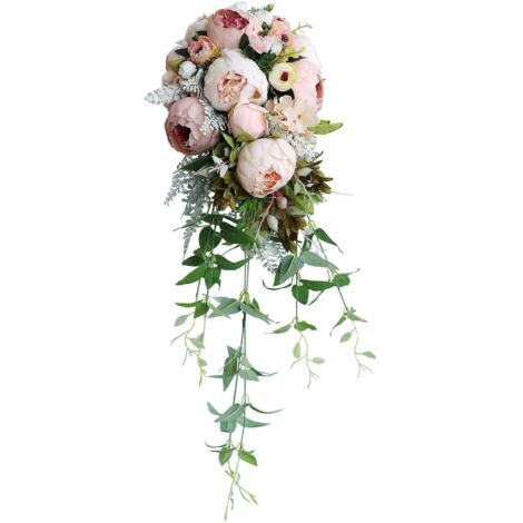Bouquet de mariée romantique avec pivoines en forme de goutte d'eau et bouquets de demoiselles d'honneur. Décoration florale. (1/5)