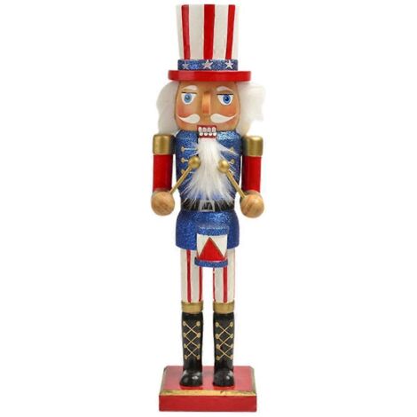 Figurines de soldats casse-noisette américains en bois de 38 cm (15 pouces), décoration de Noël pour l'intérieur (1/5)