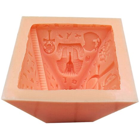 Moule à bougie pyramide égyptienne 3D en silicone, moule à fondant fait main pour savon, chocolat, crème glacée et desserts. (1/5)
