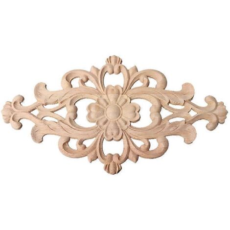 Cadre décoratif en bois sculpté avec incrustation d'angle, meuble non peint, maison (1/5)