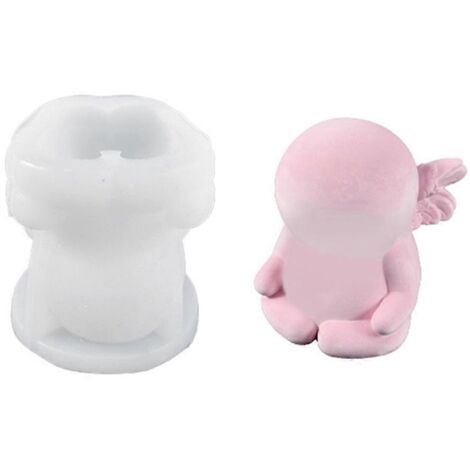 Moule en silicone 3D en forme d'ange ailé pour bougie, décoration de gâteaux et fondant, outil de pâtisserie. (1/5)