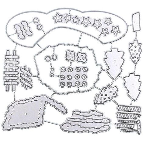 Pochoirs de découpe en métal « Maison de Noël étoilée » pour scrapbooking et autres projets artistiques. (1/5)