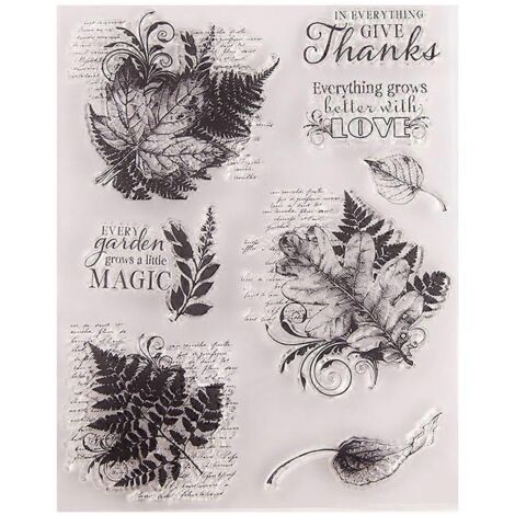 Tampon en silicone transparent en forme de feuille pour scrapbooking, gaufrage, album photo, décoration de cartes, loisirs créatifs et cadeaux faits main (1/5)