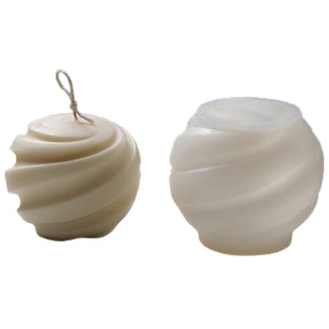 Moule en silicone pour bougies rondes en spirale, polyvalent pour la création de résine et le moulage. (1/5)