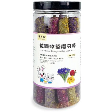 Lot de 18 jouets à mâcher pour lapins Timothy, bâtonnets de foin, friandises sans danger pour le grincement des dents. (1/5)