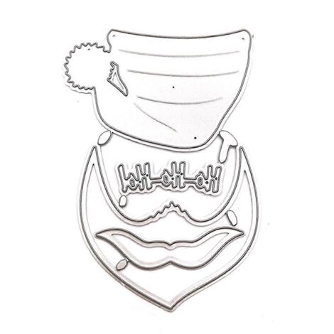 Matrices de découpe en métal pour costume de Père Noël, pochoir, scrapbooking, carte en papier, moule, décoration en relief (1/5)