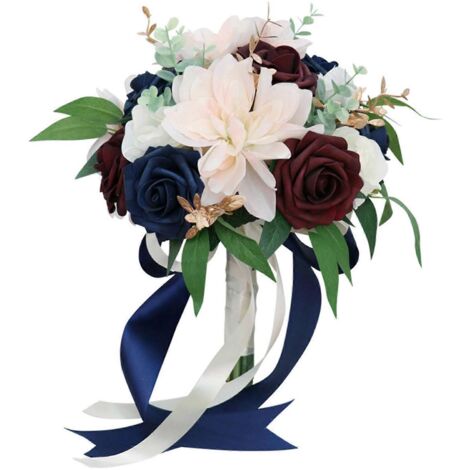 Bouquet de mariée fleuri au toucher réaliste - Bouquet de roses à lancer pour un mariage (1/5)