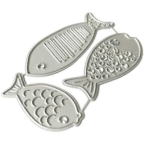 Pochoirs de découpe en métal en forme de poisson pour scrapbooking, album DIY, tampon, gaufrage de cartes en papier (1/5)