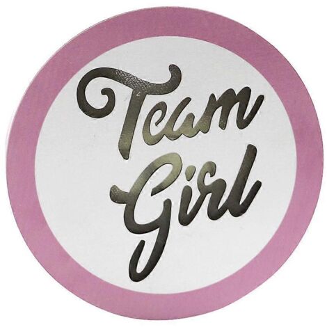 Décoration lumineuse LED ronde en bois « Team Girl » pour une fête de révélation du sexe du bébé (100 jours avant la naissance). (1/5)