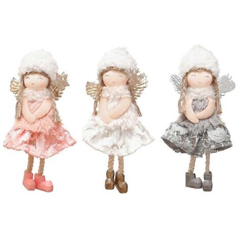 Décoration de sapin de Noël mignonne, ange pour poupée, ornements de fête, dentelle à suspendre (1/5)
