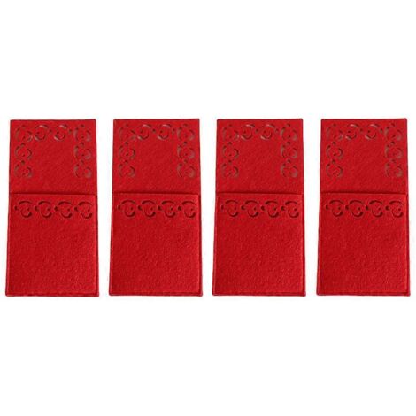 Ensemble de 4 couverts de Noël (couteau, fourchette, étui) en tissu non tissé (1/5)