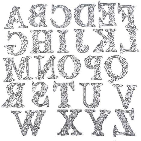 26 lettres de l'alphabet, formes découpées, gabarit de gaufrage en acier au carbone à faire soi-même (1/5)
