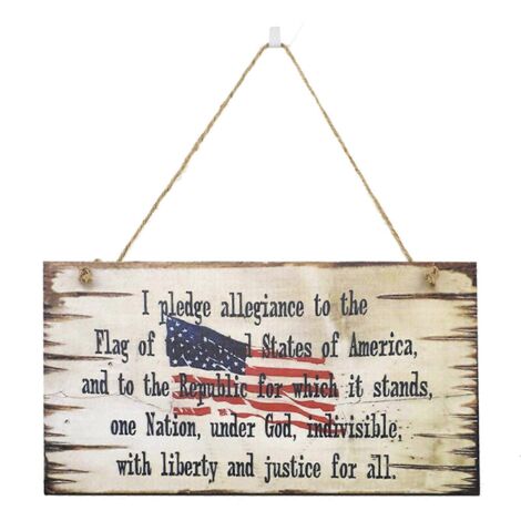 Plaque à suspendre avec lettres en bois pour la fête de l'indépendance américaine (1/5)