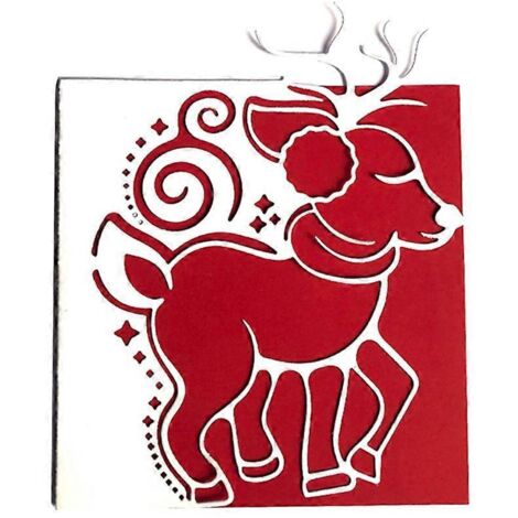 Découpes en relief de cerf de Noël pour la création de cartes de Noël et le scrapbooking DIY (1/5)