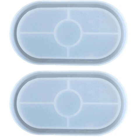 Moule en silicone ovale pour plateau DIY (2 pièces), boîte de rangement de bureau, moule pour sous-verres (1/5)