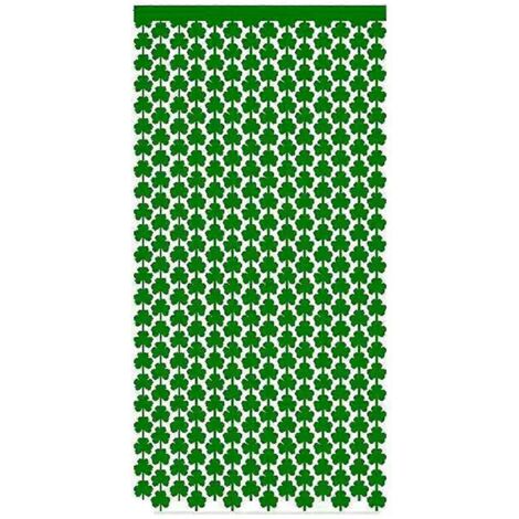 Rideau de porte pour la Saint-Patrick, décoration irlandaise avec trèfle vert porte-bonheur, rideau de porte en arrière-plan avec motif trèfle. (1/5)