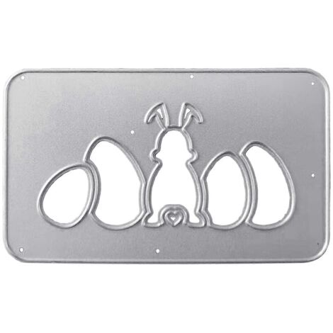 Pochoirs de découpe en métal en forme d'œufs de Pâques et de lapin pour scrapbooking, cartes et loisirs créatifs. (1/5)