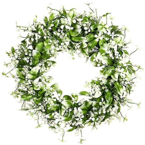 Couronne de gypsophile réutilisable de 45 cm de diamètre, idéale pour la décoration de fêtes et d'intérieur. (1/5)