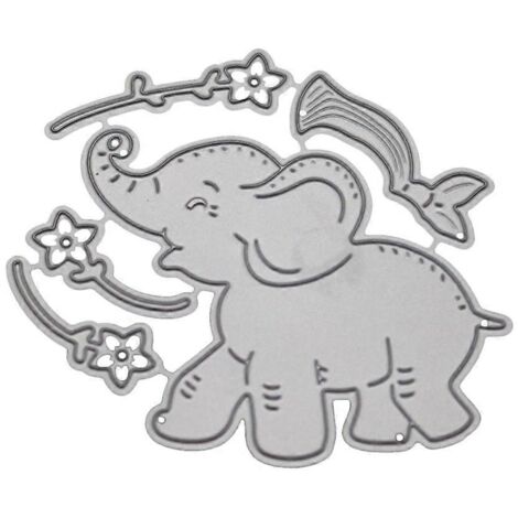 Matrices de découpe en métal pour motif fleur d'éléphant, pochoir, moule en acier au carbone (1/5)