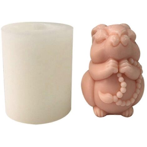 Moule en silicone 3D en forme de lapin de Pâques pour bougie, résine, argile et chocolat. (1/5)