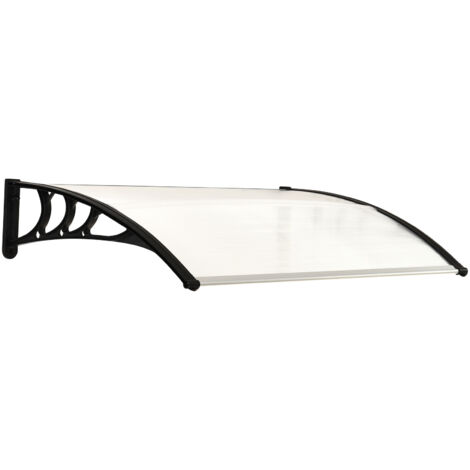 Pergola de Jardin Imperméable avec Toit Courbé en Polycarbonate, Structure Aluminium et Polypropylène, 75 x 120 x 23 cm, Blanc (1/5)