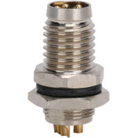 Connecteur métallique 4 broches M8 Aviation - Coque en laiton nickelé IP67