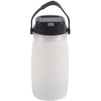 Gourde avec Power Bank Solaire USB, Lanterne de Camping Suspendue (Blanc)