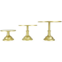 3 Pièces Support à Gâteaux Style Européen en Métal Doré pour Anniversaire, Mariage, Baby Shower et Décoration Maison