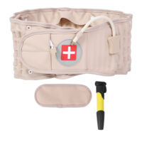 Ceinture lombaire gonflable pour soulager les douleurs dorsales et la tension - Massage du dos et soutien lombaire - Taille unique beige