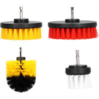 Kit de 4 Brosses de Nettoyage pour Perceuse - Nettoyage Mur Sol Carrelage Piscine