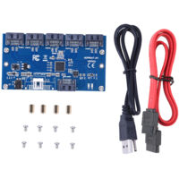 Carte Riser Hub Multiplicateur de Ports SATA 1 vers 5 - Convertisseur et Répartiteur