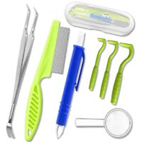 kit D'limination Des Tiques 7 Pices, Stylo Anti-puces, Clip Anti-puces, Peigne Tiques, Limination Des Tiques, Stockage Des Outils De Tiques, Limi