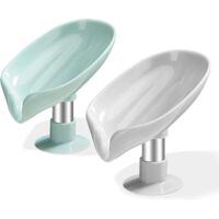 2 Porte-savons, Porte-savon Avec Drainage, Porte-savon Pour Les Mains, Porte-savon En Forme De Feuille, Porte-savon Facile Nettoyer Pour Douche,
