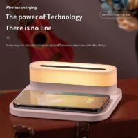 multifuction Table Lamp 15w Fast Wireless Charger Lamp With 10%-100% Adjustable Brightness, 3 Color Modes Touch Control Led Night Light With Magne