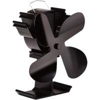 upgrade 4-blade Heat Fan For Wood Burning Stove - Eco-friendly And Efficient Fan (black)