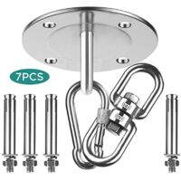 1 Set Of Stainless Steel Aerial Yoga Fixed Plate Hanging Chair Hook Sandbag Swing Hook Fixed Buckle Fitness Accessories