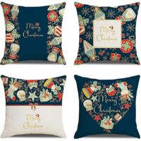 4pcs Christmas Theme Cushion Cover,christmas Pillowcase,christmas Cushion Cover,christmas Pillowcase For Sofa,christmas Pillowcase Cushion Cover (