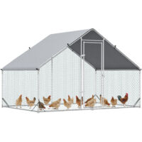 Pollaio en Acier Galvanisé 3x2x2m avec Toile Imperméable et Grillage Hexagonal, pour Jardin
