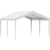 Abri de Jardin 4x4m avec Toile Anti-UV, Imperméable et Résistant au Vent pour Voiture, Événements et Stockage - Blanc