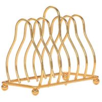 Toaster Rack With Ball Feet And Ring Handle, Small Dish Rack Organizer Drain Rack Triangle Shelf (gold)