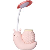 led Desk Lamp With Pen Holder Cartoon Animal Snail Multi-function Table Lamp Usb Charging Cute Gooseneck Desk Lamp For Students Kids Light(pink)