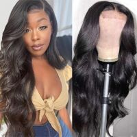 body Wave Lace Front Wigs Human Hair Pre Plucked Bleached Knots With Baby Hair Glueless 44 Brazilian Virgin Lace Closure Human Hair Wigs For Black