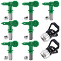 7 pièces Buses Réversibles pour Pistolet à Peinture Airless avec 2 Protège-Buses - Compatibles