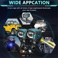 Phares additionnels LED pour moto avec supports de fixation ---