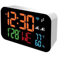 Horloge, calendrier et thermomètre-hygromètre intelligents Tuya WiFi--