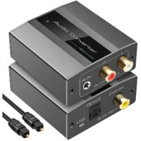 Convertisseur optique vers RCA, convertisseur audio numérique vers analogique.