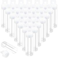 Lot de 30 tubes transparents pour perles, tubes de rangement en plastique avec bouchons.