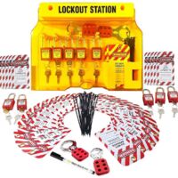 Station de consignation et d'étiquetage pour consignation électrique sécurisée, 2 moraillons, 25 étiquettes Loto
