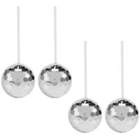 Lot de 4 gobelets à cocktail à boule disco pour boissons de fête C--